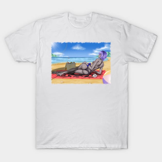 Hassan of Serenity Summer Wet Background Jagged T-Shirt by Antonydraws